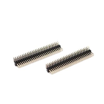 China 90 Degree 1.27mm Pitch PCB Dip Pin Header Connectors Double Row ROHS for sale