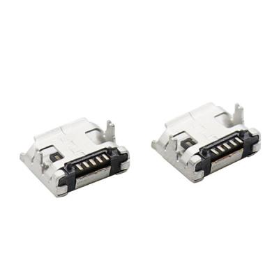 China LCP Plastic Magnetic Micro USB Connectors Type B 5 Pin With Flange for sale