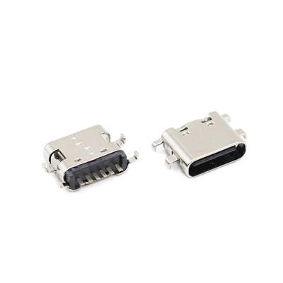 China 6 Pin USB Type C Connectors Socket PCB Sinking Plate Female 0.8MM 3.1mm for sale