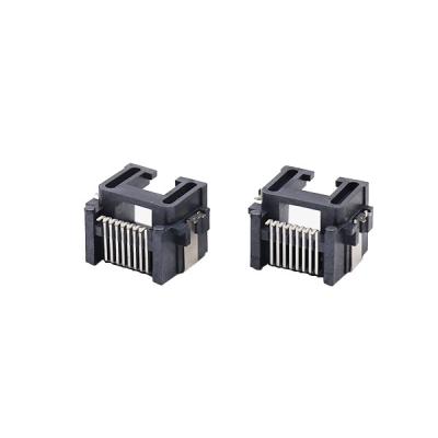 China Sinking Type Mid Mount RJ45 PCB Connector Female Modular Jack DIP Right Angle for sale