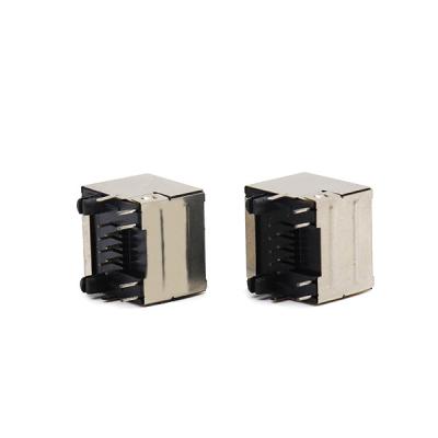 China 1x1 Port Shielded Female Jack 8P8C RJ45 Connector With Led Modular Jack for sale