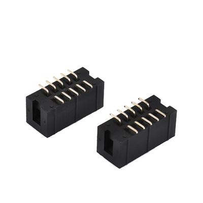 China 90 Degree Female Box Header Connector 2.54mm Double Row SMT Surface Mount Pin Header for sale