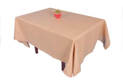 China Hand Crafted Linen Hemstitch Tablecloth Brown Color For Table Decoration for sale