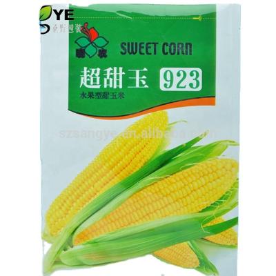 China Plastic Sweet Corn 	Vegetable Seed Packet Seed Three Side Heat Seal Bag SZSYGR-13 for sale
