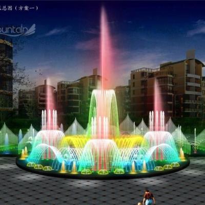 China Laser Dancing Water Show Musical Fountain Chinese RGB LED Lamps for sale
