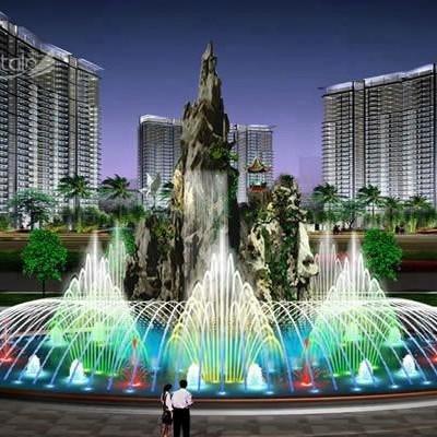 중국 호텔 큰 물 제트 분수 돌 정원 신호 제어 판매용