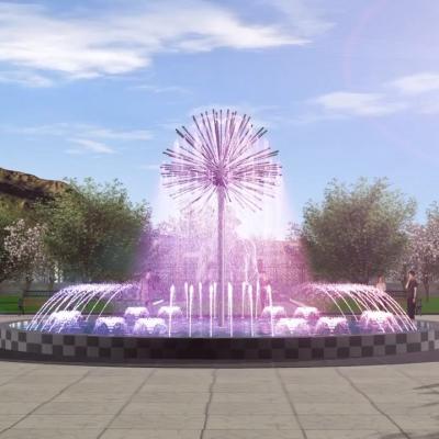 China Colorful Dandelion Fountain With LED Waterproof Lights for sale