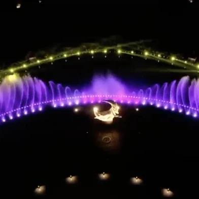China DMX 512 / RGB Light Digital Water Curtain Fountain For Tourist Attraction à venda
