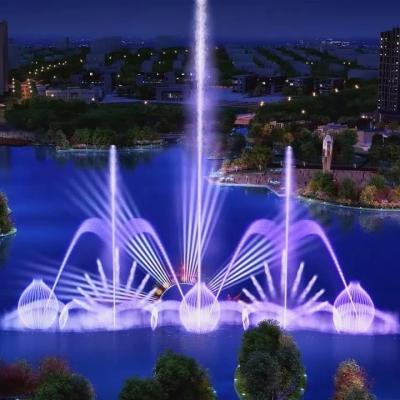 China Multicolored Led Light Lake Fountains 1.5kw / 2.2kw On Site Installation for sale