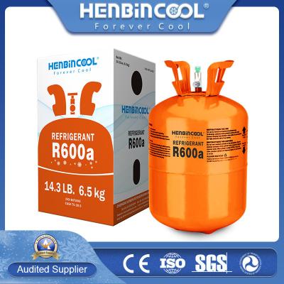 China 99.99% Isobutano R600A Refrigerante inodoro 6,5 kg R600a Freón en venta