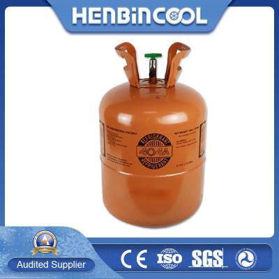 China HFC de color naranja refrigerante R404A 99,9% de pureza gas de freón 404a en venta