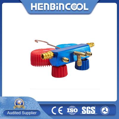 China Blue Red Steel Refrigeration Manifold Gauge R12 Manifold Gauge Set for sale