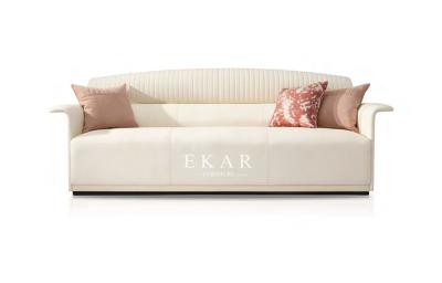 Китай Cream And Red Colored Living Room Set Buy Leather Sofa W021SF продается