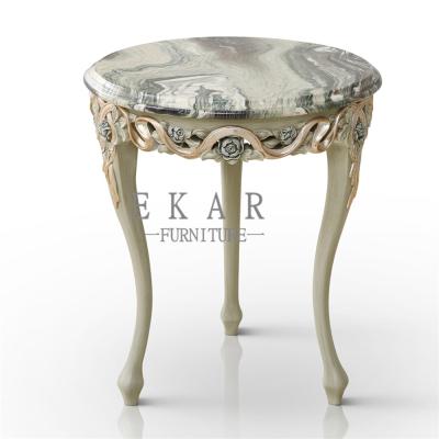 China Home Furniture Antique Marble Top Teapoy Corner End Tables for sale