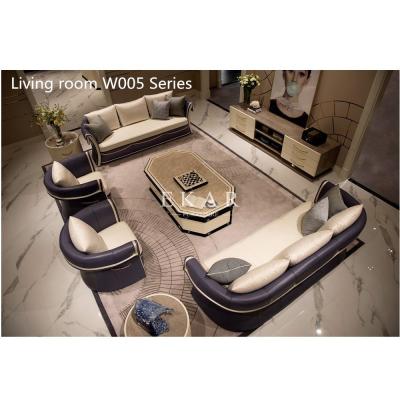 China Elegant Leather Modern Sofa Set Design Living Room Furniture Set for sale
