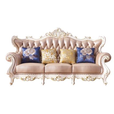 China Couch Living Room Wooden Set Royal Leather Sofa for sale