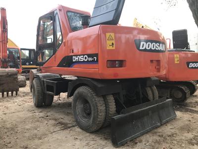 China 2010 Year Used Wheeled Excavators DOOSAN DH150W-7 96KW Engine Well Maintenance for sale