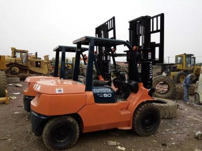 China Lifting Height 4500mm Used Toyota 7FD50 5 Ton Forklift for sale