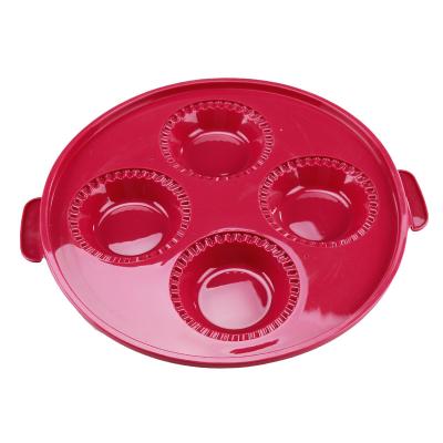 China 4 Cavity Silicone Cupcake Molds Non Stick Reusable Silicone Baking Cups for sale