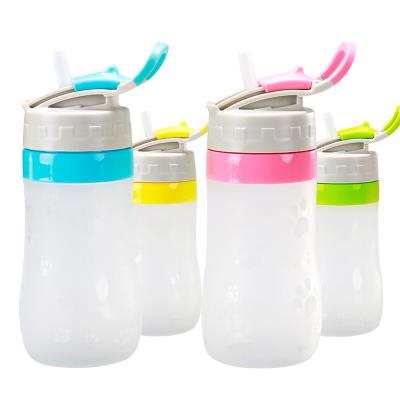 China Children Bottle 300ML Silicone Drinking Cups Candy Color for travel，Sippy cups. for sale