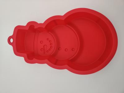 China Big Snowman Shape Silicone Baking Molds Red for sale