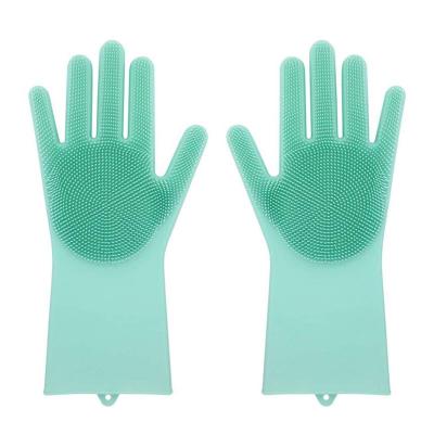 China Magic Cleaning Scrubber Silicone Tableware Set Dishwashing Glove 160g for sale