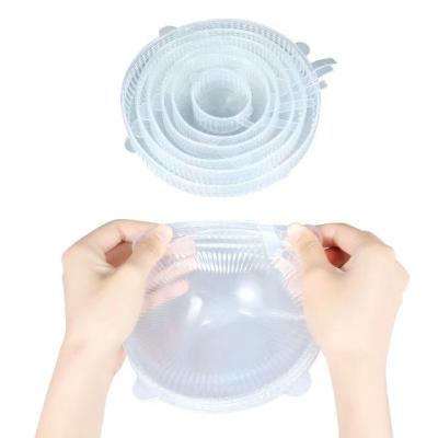 China Reusable Silicone Lid Cover 6 Stretch Lid Six Size Food Grade 220g for sale