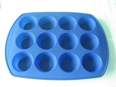 China 12 Cavity Circle Silicone Baking Molds FDA Chcolate Making 255g for sale