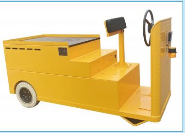 Chine 4000 KG ESP AC Batterie au lithium non standard Polyuréthane Pneus solides Tracteur électrique Bagage de tracteur Couleur jaune à vendre