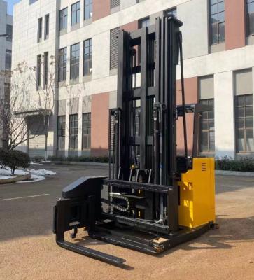 China 1.5 Tons Narrow Channels Pallet Stacker Electric Forklift Stacker Fork Rotation Angle 180 Degree Te koop