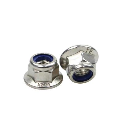 China DIN6926 Stainless Carbon Steel Flange Nuts A2.70 Nylon Insert Hex Flange Lock Nut for sale
