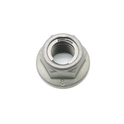 China ISO7044 Class 10 Car Nut Bolt Plain Finish Prevailing Torque Metal Hex Flange Weld Nut for sale