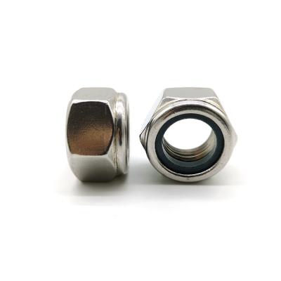 China DIN 985 Stainless Steel Hex Nut With Nylon Insert SUS316 Right Hand for sale
