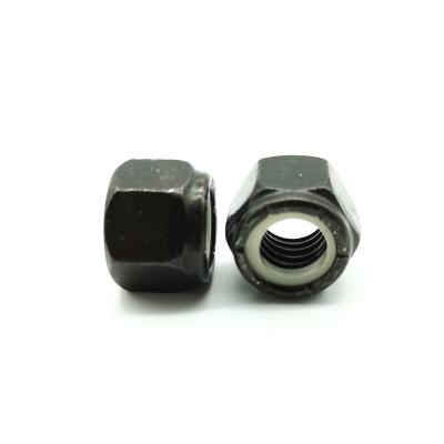 China 1/2-13 UNC Nylon Insert Lock Nuts ASME B18 16.6 Grade 5 Steel Black Zinc for sale