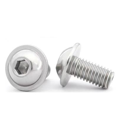 China ISO7380.2 Stainless Steel Flanged Button Head Screws Hex Socket Round Hat A2-70 Te koop