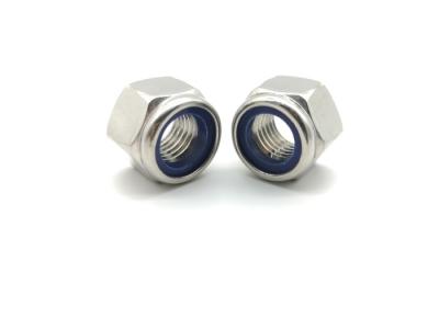China ISO7040 Self Locking Nut With Nylon Insert Stainless Steel 304 Prevailing Torque Nuts for sale