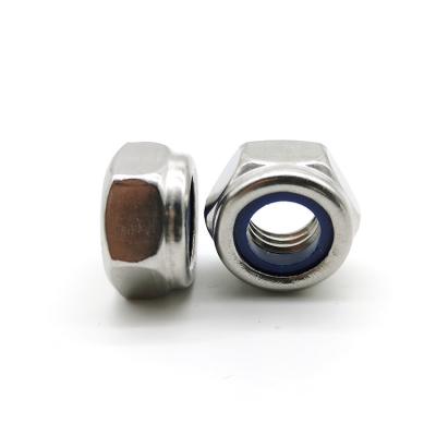 China ISO10511 SS304 Nylon Insert Lock Nuts Prevailing Torque Hexagon Thin Nuts Non Metallic Insert for sale