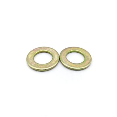 China 100HV Steel Flat Washer Yellow Zinc Coated Galvanized Washer DIN 125 for sale