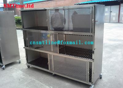 China Stainless Steel 304 SMT Stencil Trolley, stencil cart Customized For SMT Aseembly Line for sale