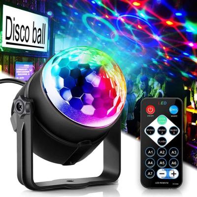 China RGB Disco Ball Party Lights DJ Disco Light LED Projector Strobe Lamp Birthday Party Car Club Bar Karaoke Xmas Sound Acti for sale