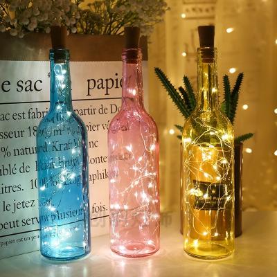 China 1M 2M LED Garland Copper Silver Wire String Lights 10 20 LEDs Bottle Stopper Fairy Lights for Holiday Wedding Party Deco for sale
