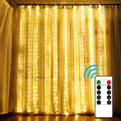 China 3x3M Remote Control icicle Curtain Fairy Lights Christmas Lights LED String Lights Garland Party Garden Street Wedding D for sale