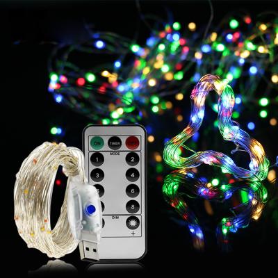 China USB LED String Lights Colorful New Year Garland Copper Wire String Fairy Light for Indoor Outdoor Wedding Christmas Deco for sale