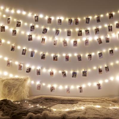 China 10M Photo Clip USB LED String Lights Halloween Fairy Light Outdoor Home Party Christmas Decoration Room Battery Operated for sale