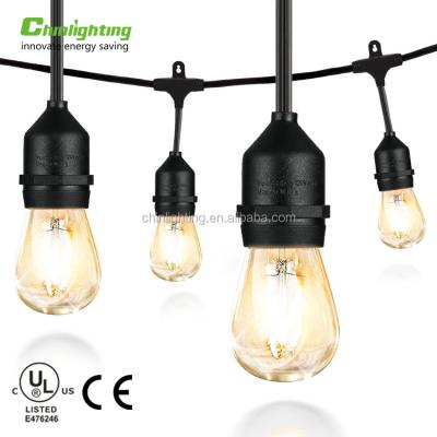 China OEM service  ETL Certified Indoor and Outdoor S14 Led String Light 24ft 12Sockets Waterproof Bulb Light String for Christmas for sale