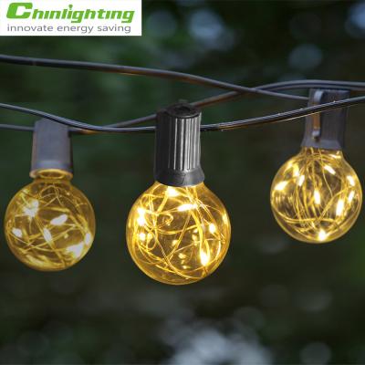 China Light garland 12 ft 12 bulbs low voltage G40 globe light bulb led copper wire decorated garland Christmas garland for sale