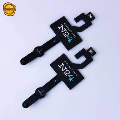 China Logo Printing Flexible Tail Plastic Belt Hangers 6.5g for sale