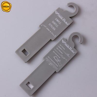 China Shopping Malls Grey Belt Display Hooks With Printing LOGO for sale
