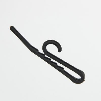 China Sticker Logo Simple Small Black Plastic Sock Hangers For Display for sale