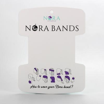 China 2mm Thickness Custom Cardboard Hangers Hair Bands Display Thick Paper Hangers for sale